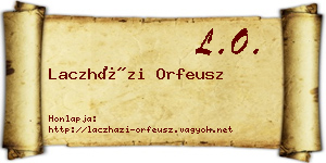 Laczházi Orfeusz névjegykártya